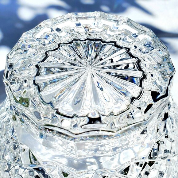 Crystal Clear Brussels Lidded Candy Dish 7.25" vanity trinket Bowl - Picture 6 of 8